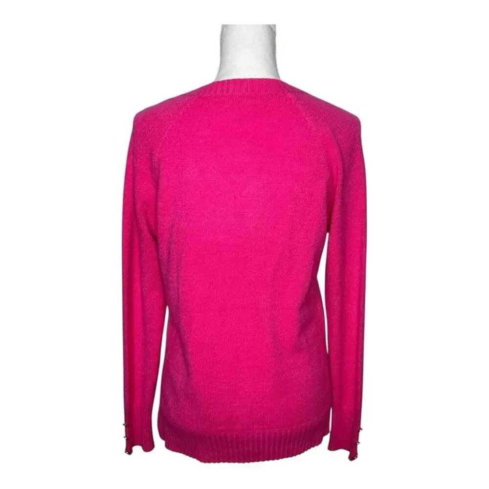 Lilly Pulitzer Kaycee Sweater V Neck Raglan Sleeve Passion Fruit Pink XS NWT